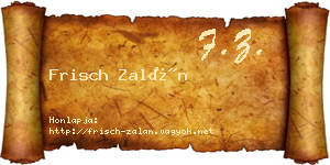 Frisch Zalán névjegykártya